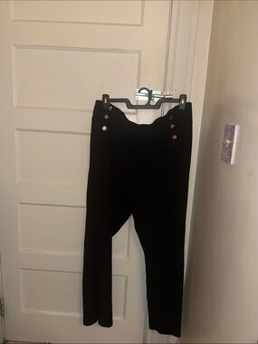 Soho Black Men's Dress Pants with Silver Buttons